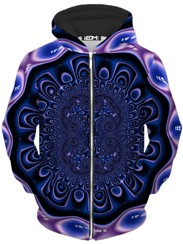 Vivid Warp Unisex Zip-Up Hoodie sold by iEDM