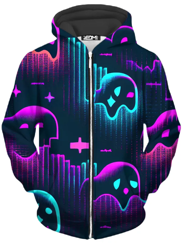 Ghost Melt Unisex Zip-Up Hoodie sold by iEDM