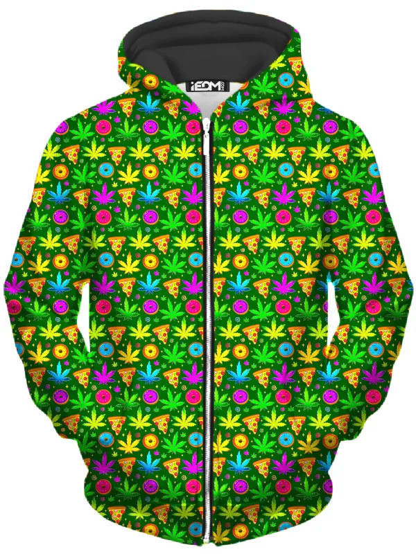 Ganja Motif Unisex Zip-Up Hoodie sold by iEDM