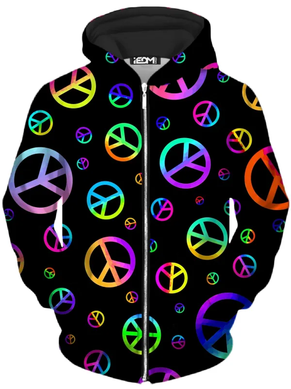 Signs of Peace Unisex Zip-Up Hoodie sold by iEDM