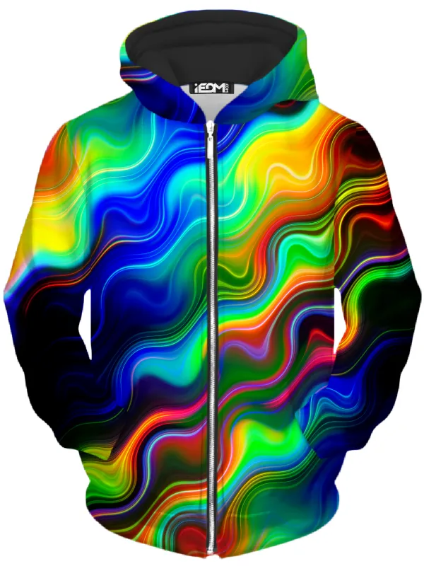 Color Wave Unisex Zip-Up Hoodie sold by iEDM