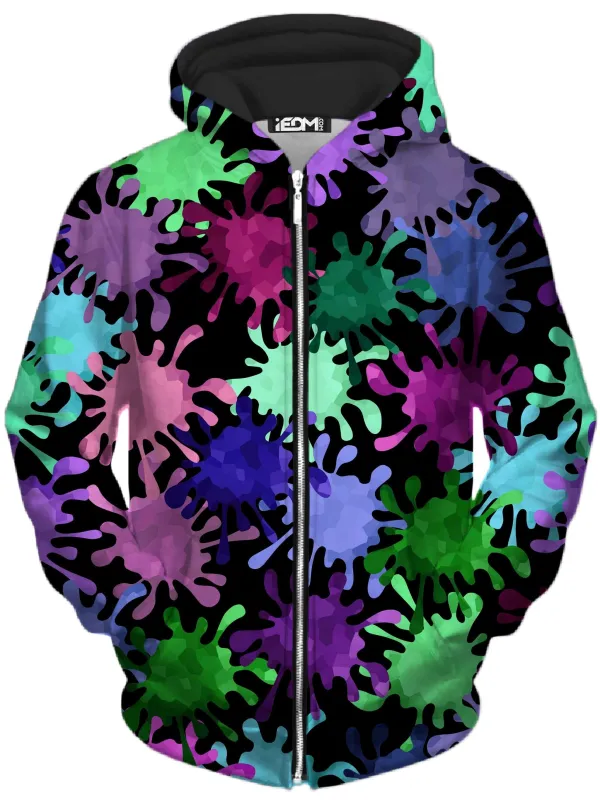 Tripadelic Splatter Unisex Zip-Up Hoodie sold by iEDM