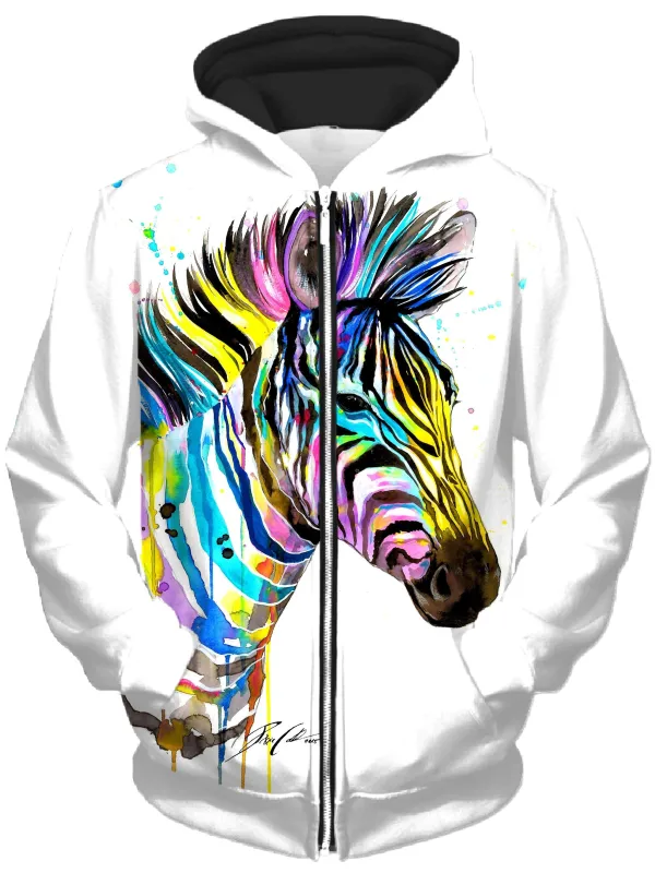 Zebra Bunt Unisex Zip-Up Hoodie sold by iEDM