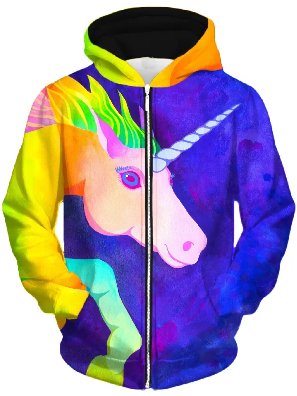 Unicorn Unisex Zip-Up Hoodie sold by iEDM
