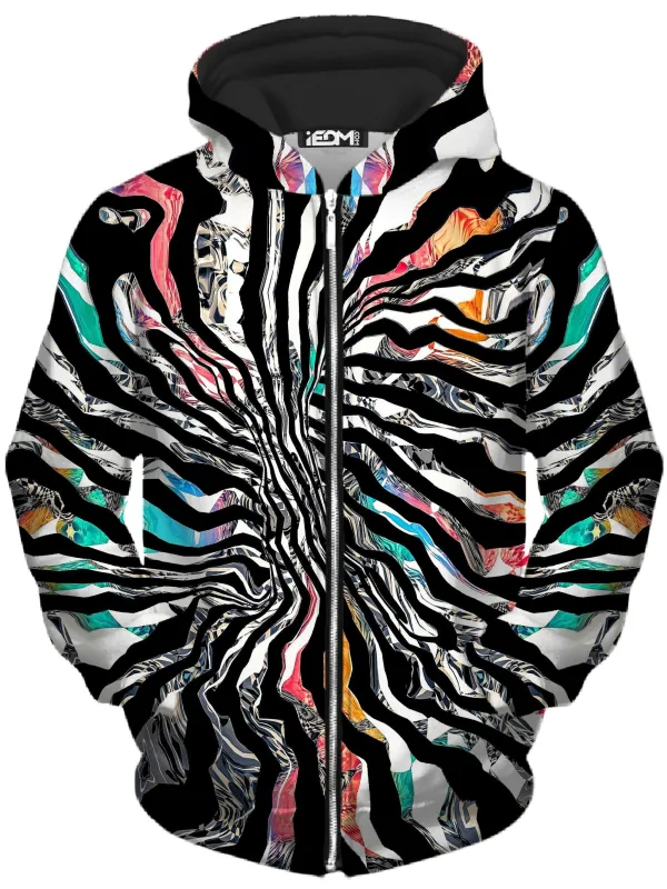 Stripped Chaos Unisex Zip-Up Hoodie sold by iEDM