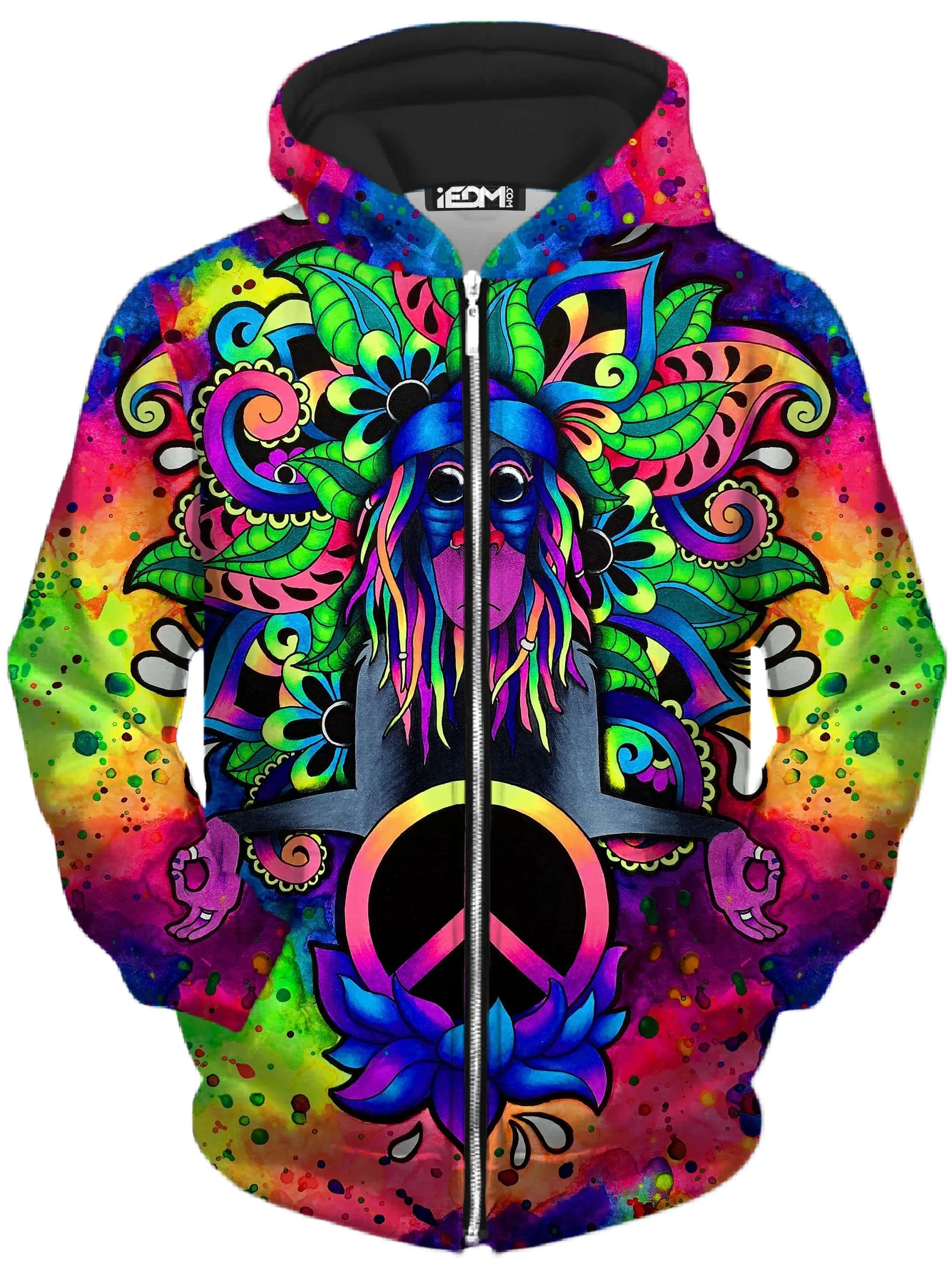 Peace Rafiki Unisex Zip-Up Hoodie sold by iEDM