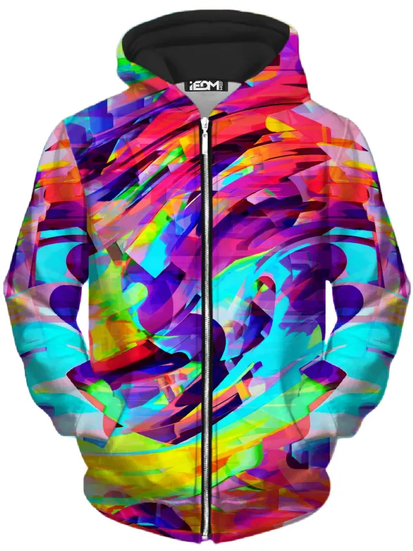 Rainbow Graffiti Explosion Unisex Zip-Up Hoodie sold by iEDM