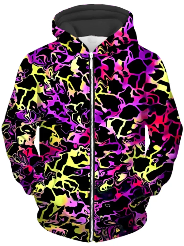 Psychedelic Rainbow Leopard Unisex Zip-Up Hoodie sold by iEDM