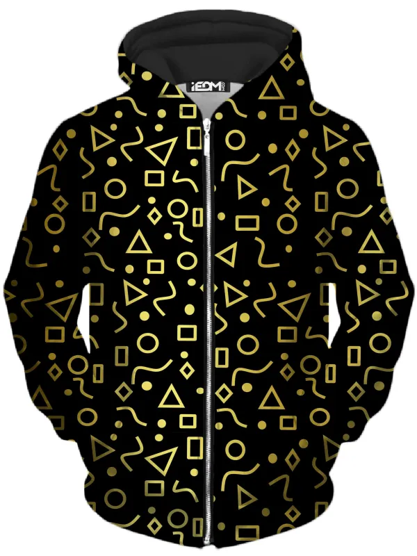 Mod Gold Shapes Unisex Zip-Up Hoodie sold by iEDM