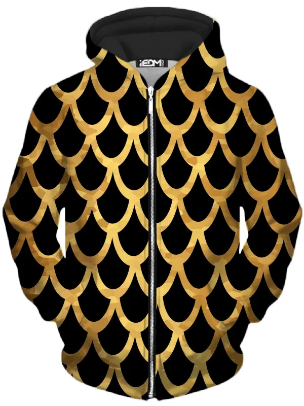 Mermaid Scales Gold Unisex Zip-Up Hoodie sold by iEDM