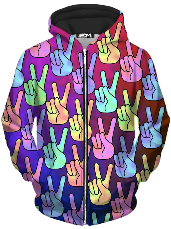 Hippy Trippy Unisex Zip-Up Hoodie sold by iEDM