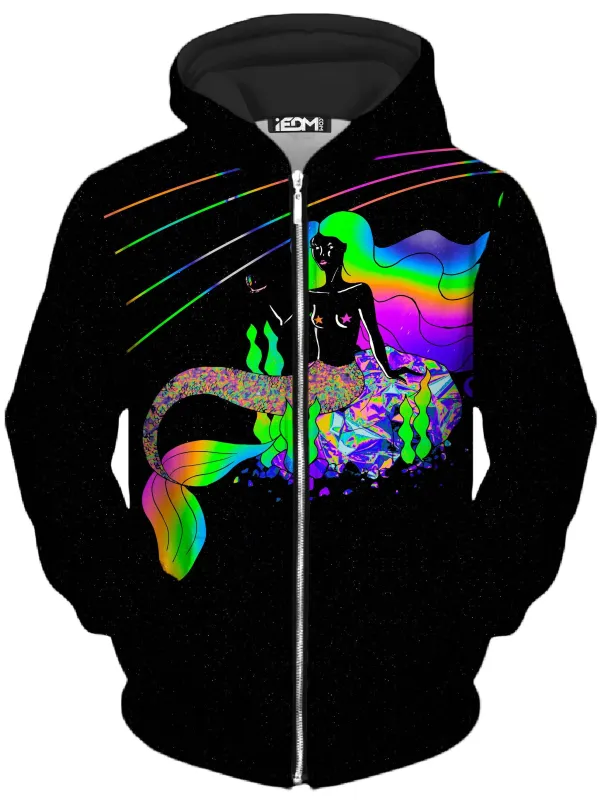 Neon Mermaid Unisex Zip-Up Hoodie sold by iEDM