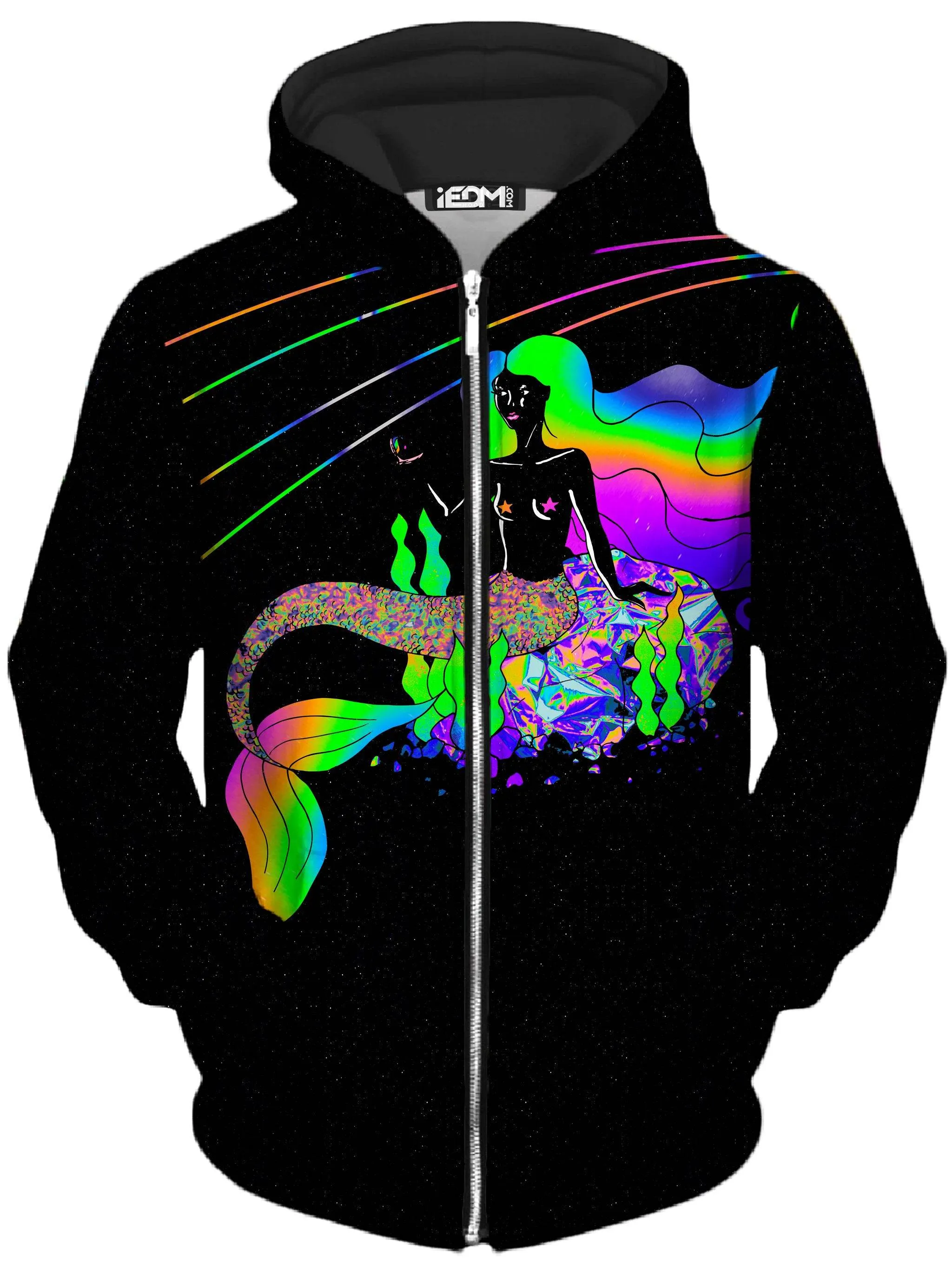 Neon Mermaid Unisex Zip-Up Hoodie sold by iEDM