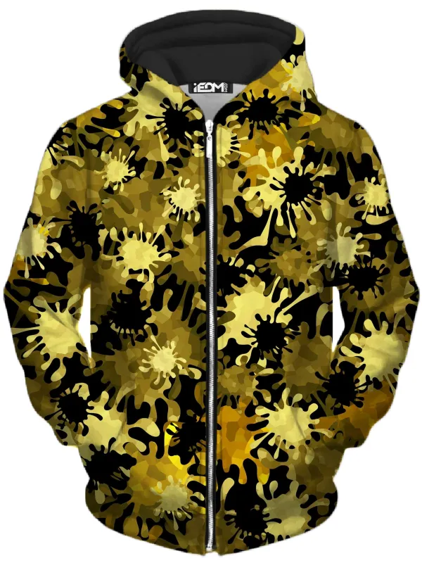 Gold Splatter Unisex Zip-Up Hoodie made by iEDM