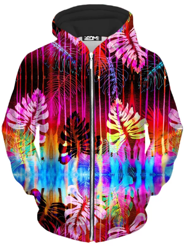Fluorescent Jungle Unisex Zip-Up Hoodie sold by iEDM