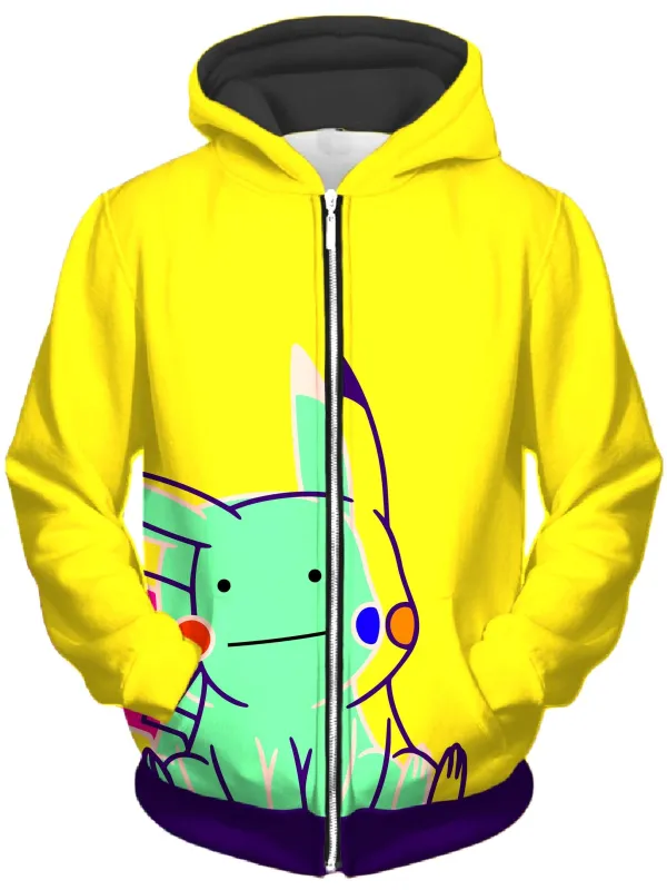 Ditto Pika Unisex Zip-Up Hoodie sold by iEDM