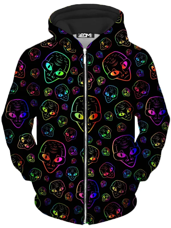 Alien Invasion Unisex Zip-Up Hoodie sold by iEDM
