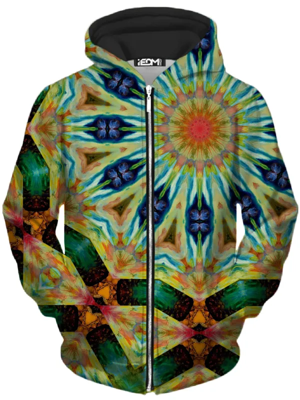 Peacock Spin Unisex Zip-Up Hoodie sold by iEDM