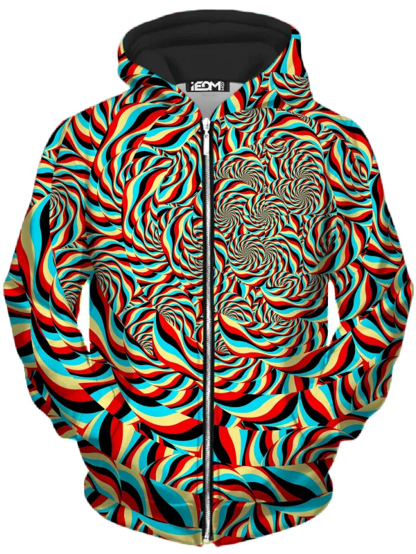 Trippy Swirl Unisex Zip-Up Hoodie sold by iEDM