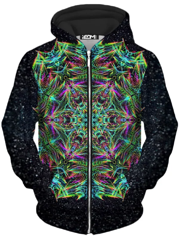 Green Warp Unisex Zip-Up Hoodie sold by iEDM