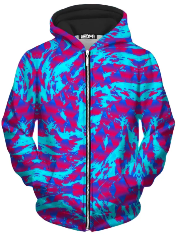 Berry Blast Hypno Splatter Unisex Zip-Up Hoodie sold by iEDM
