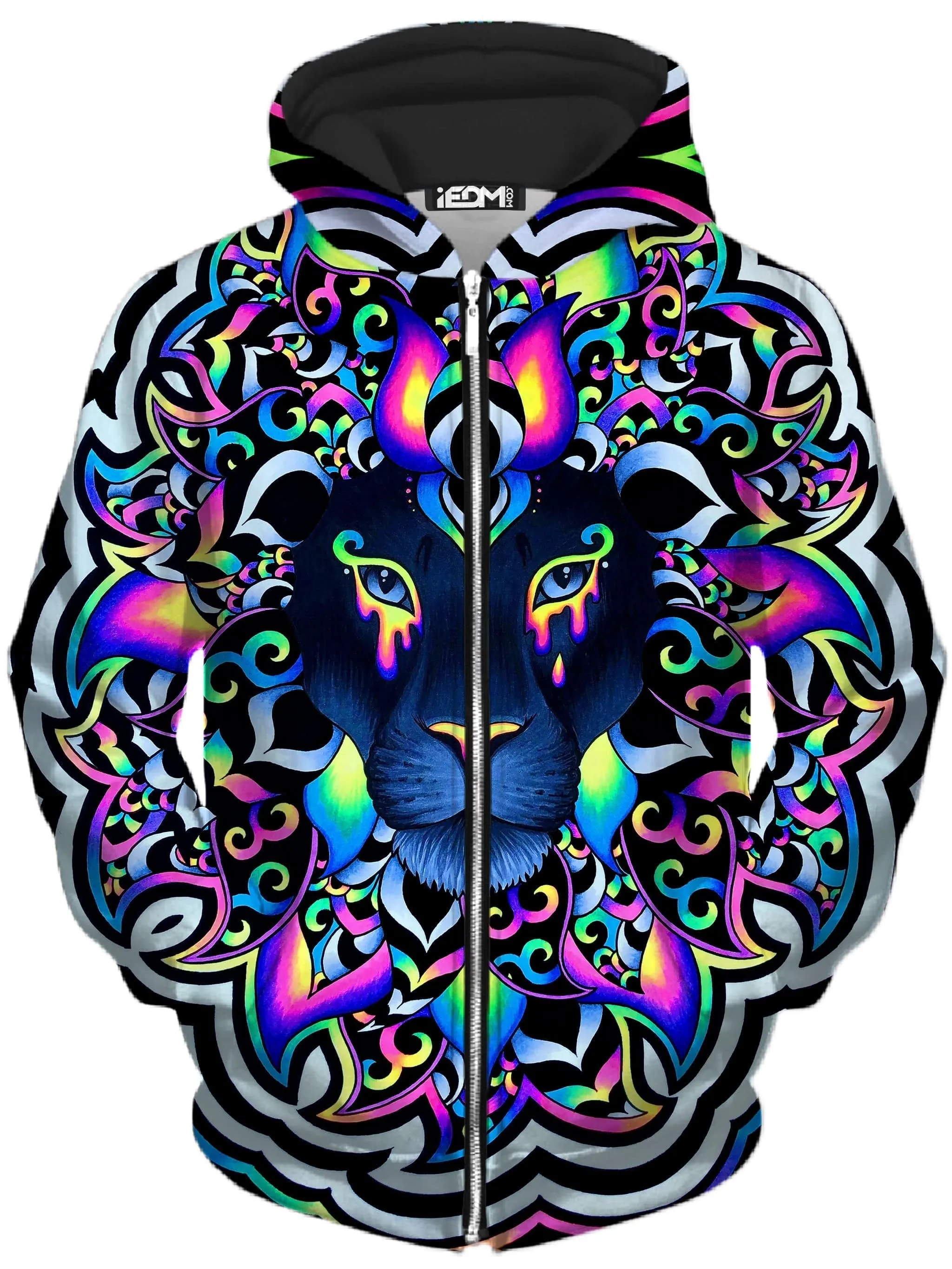 Electric Lion Unisex Zip-Up Hoodie sold by iEDM