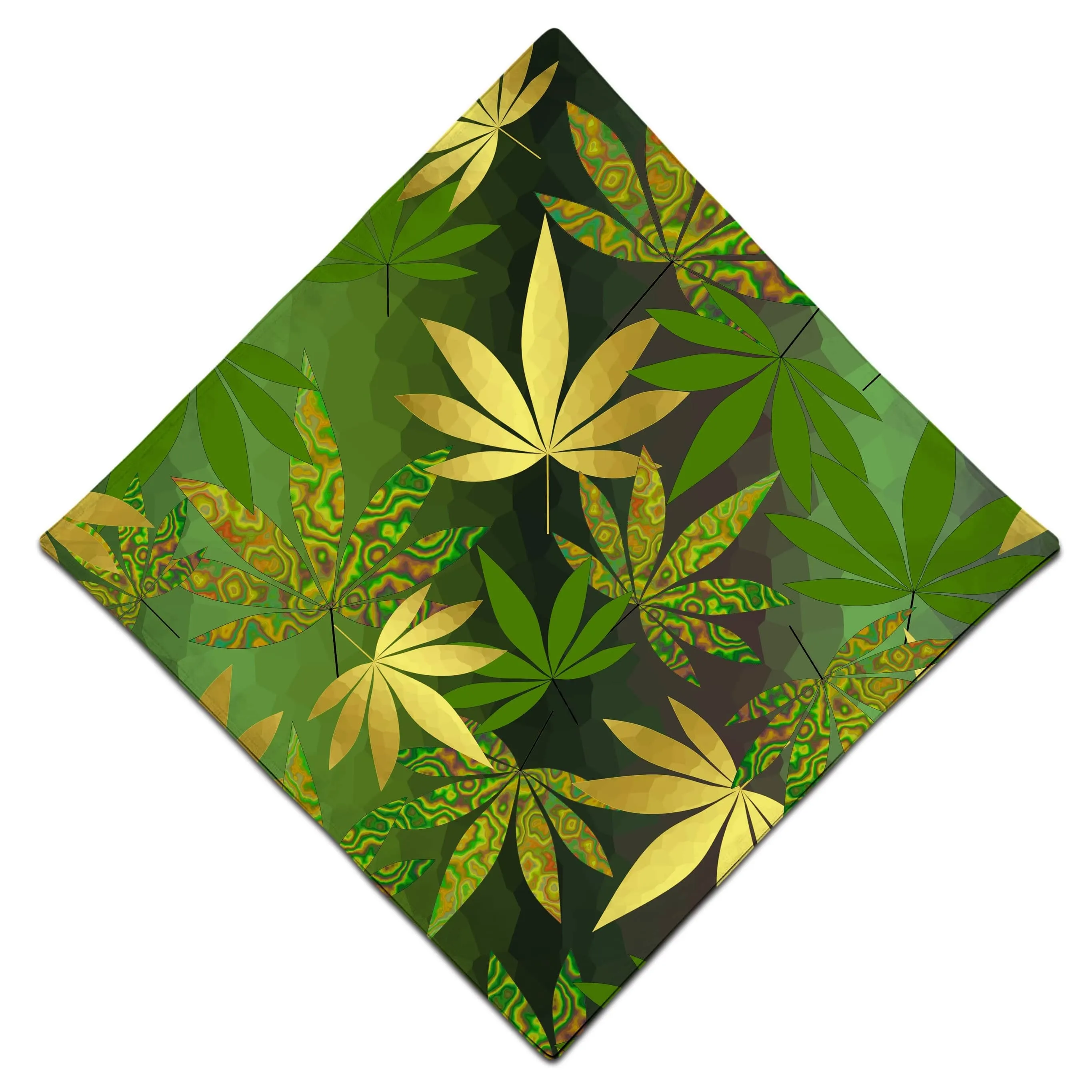 Gold Weed Leaves Bandana sold by iEDM product image thumbnail 3