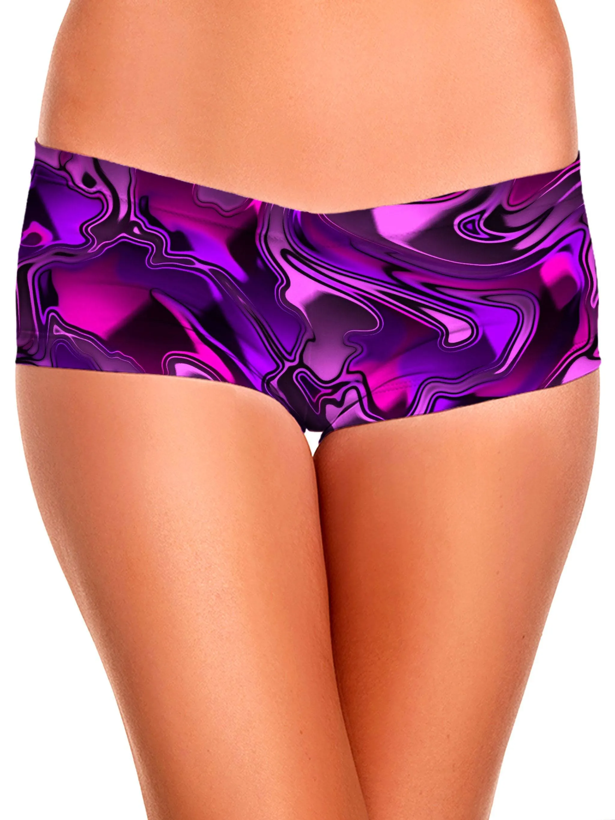Pink and Purple Chromatic Melt Booty Shorts sold by iEDM
