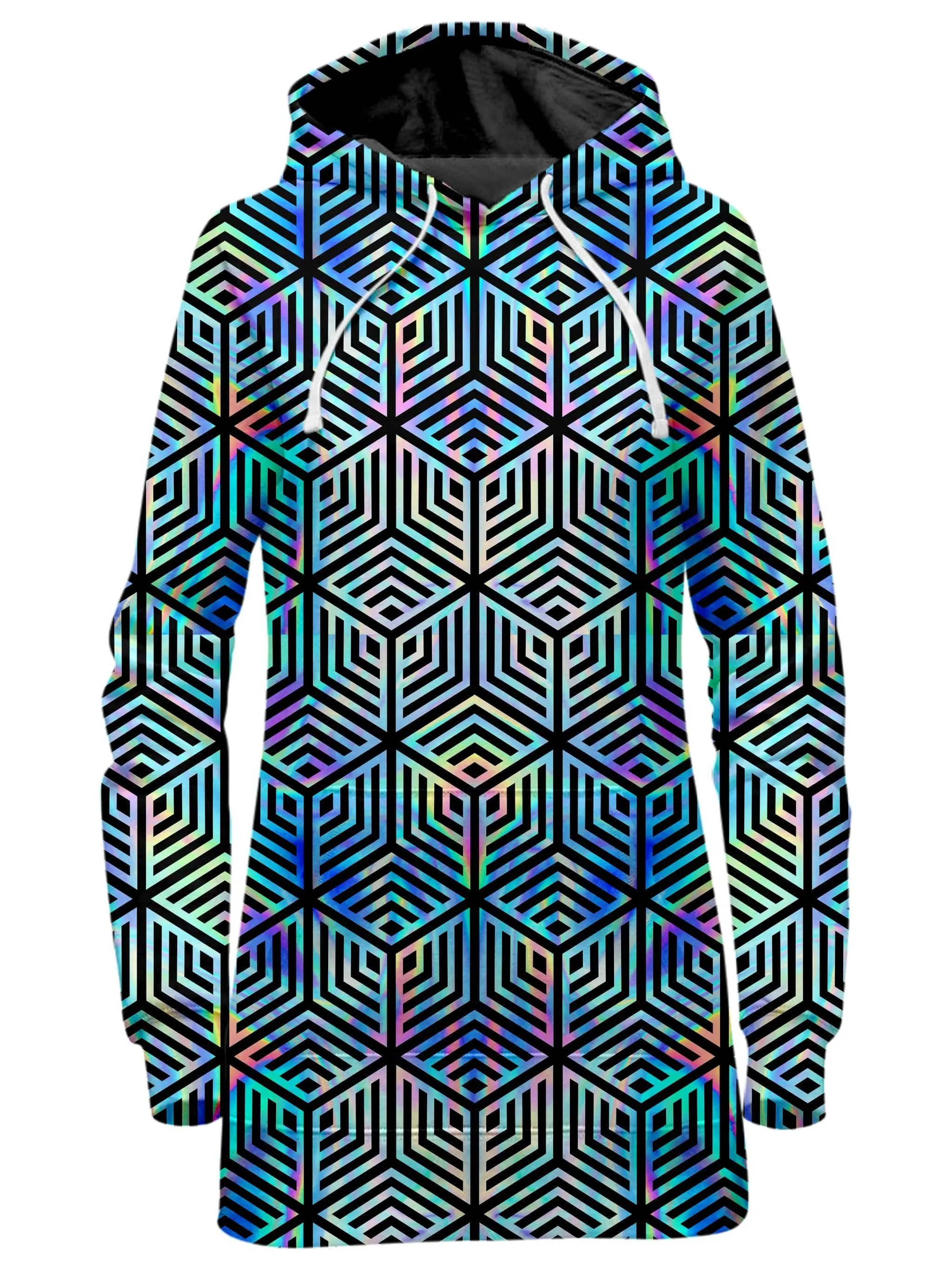 Holographic Hexagon Hoodie Dress and Leggings Combo sold by iEDM product image thumbnail 3