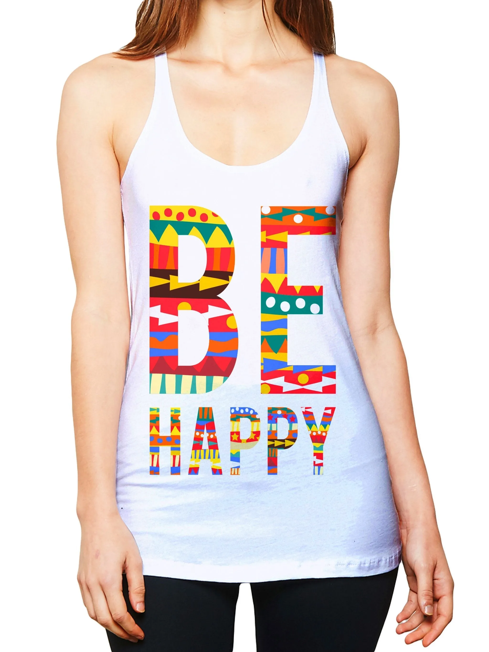 Be Happy Women's Tank Top sold by iEDM