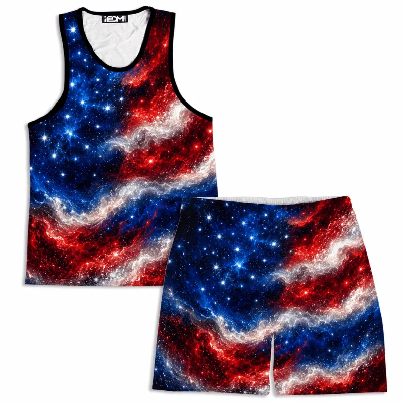 Nebula Stripes Men's Tank and Shorts Combo made by iEDM