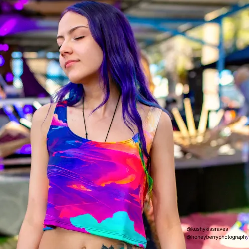 Psychedelic Clouds Crop Top sold by iEDM product image thumbnail 2