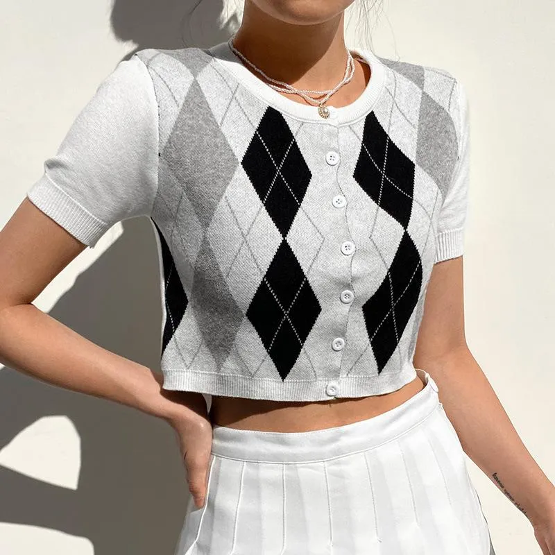 Beauty And Brains Buttoned Crop Top sold by Empty Soda product image thumbnail 2