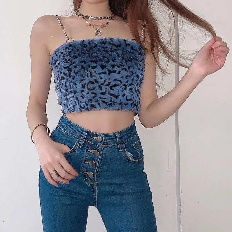 Fuzzy Feline Feelz Chain Strap Crop Top sold by Empty Soda product image thumbnail 2