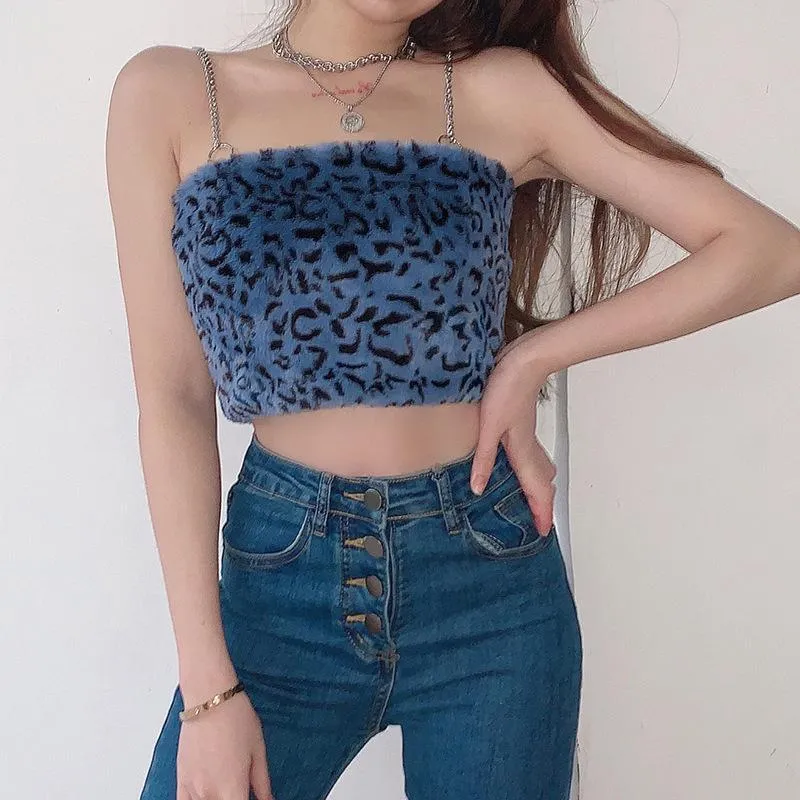 Fuzzy Feline Feelz Chain Strap Crop Top sold by Empty Soda product image thumbnail 3