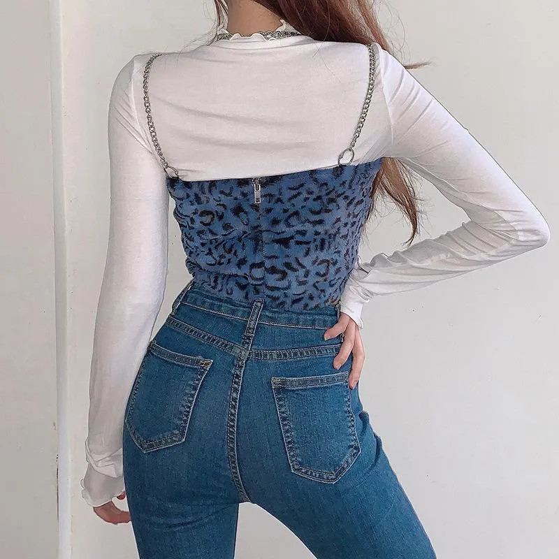 Fuzzy Feline Feelz Chain Strap Crop Top sold by Empty Soda product image thumbnail 5