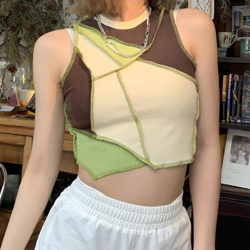 Earthly N' Edgy Patched Crop Top sold by Empty Soda