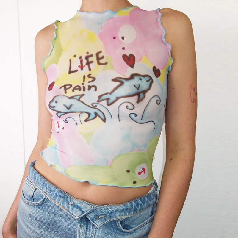Life Is Pain Crop Top sold by Empty Soda