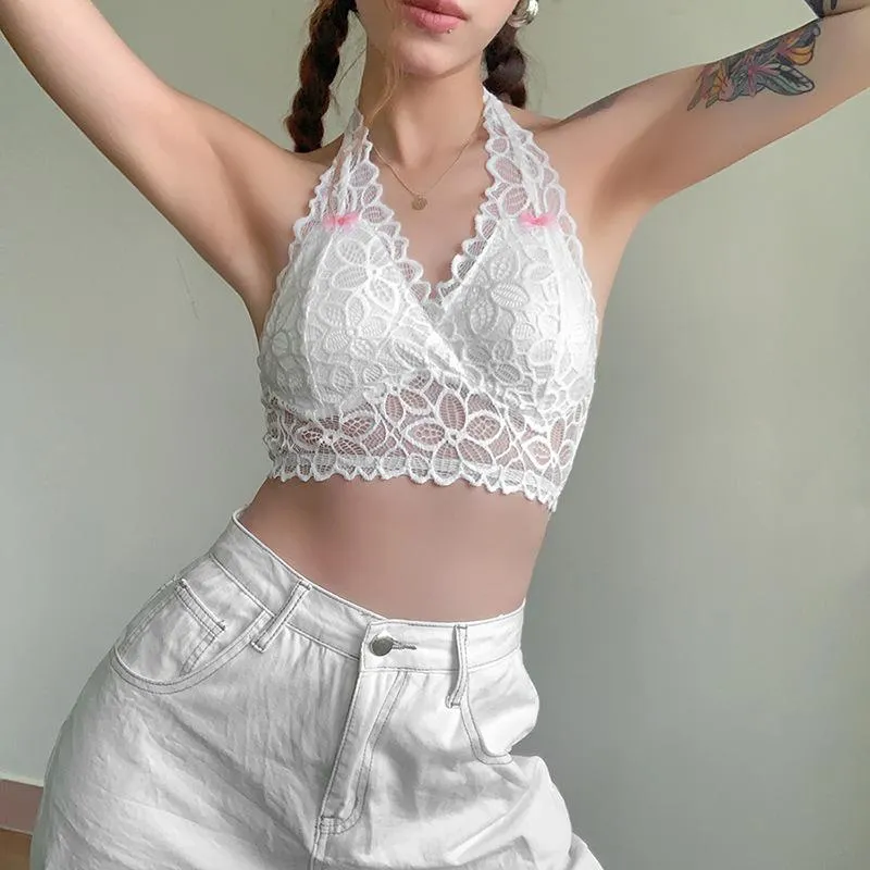 Angel In Overdrive Lacy Halter Bralette sold by Empty Soda product image thumbnail 4