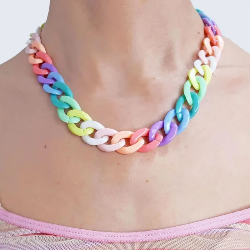 Rainbow Crush Chain Necklace sold by Empty Soda