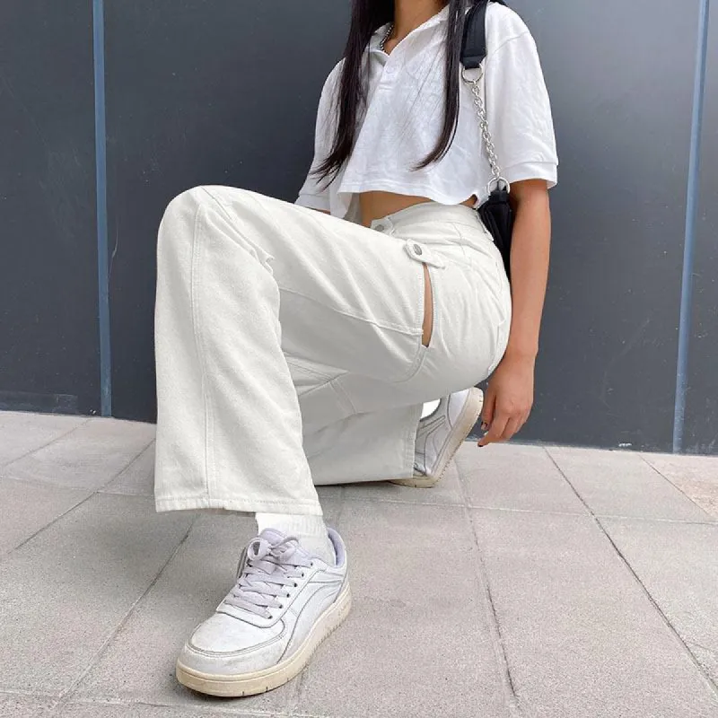 2 Legit 2 Quit High Waisted White Jeans sold by Empty Soda