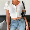 Raina Rainbow Button Crop Top sold by Empty Soda