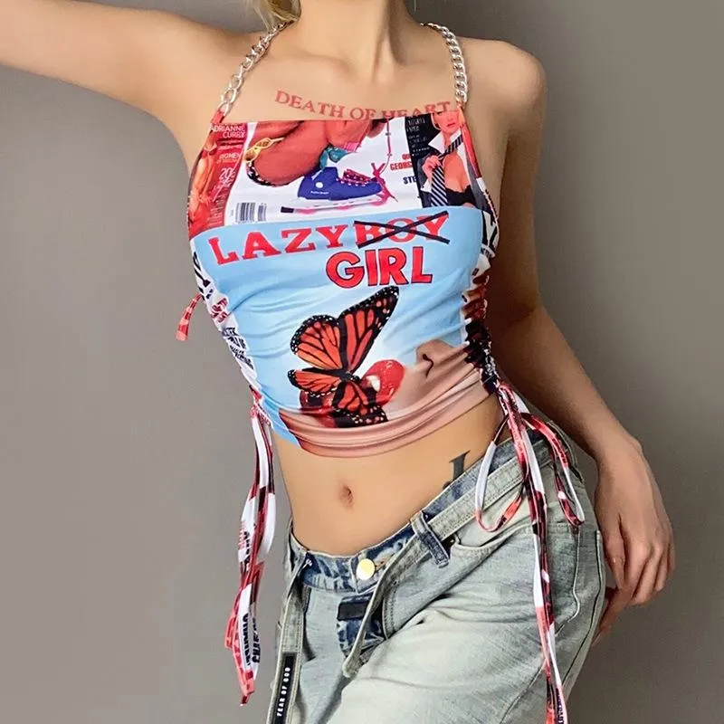 Lazy Girl Crew Halter Crop Top sold by Empty Soda product image thumbnail 2