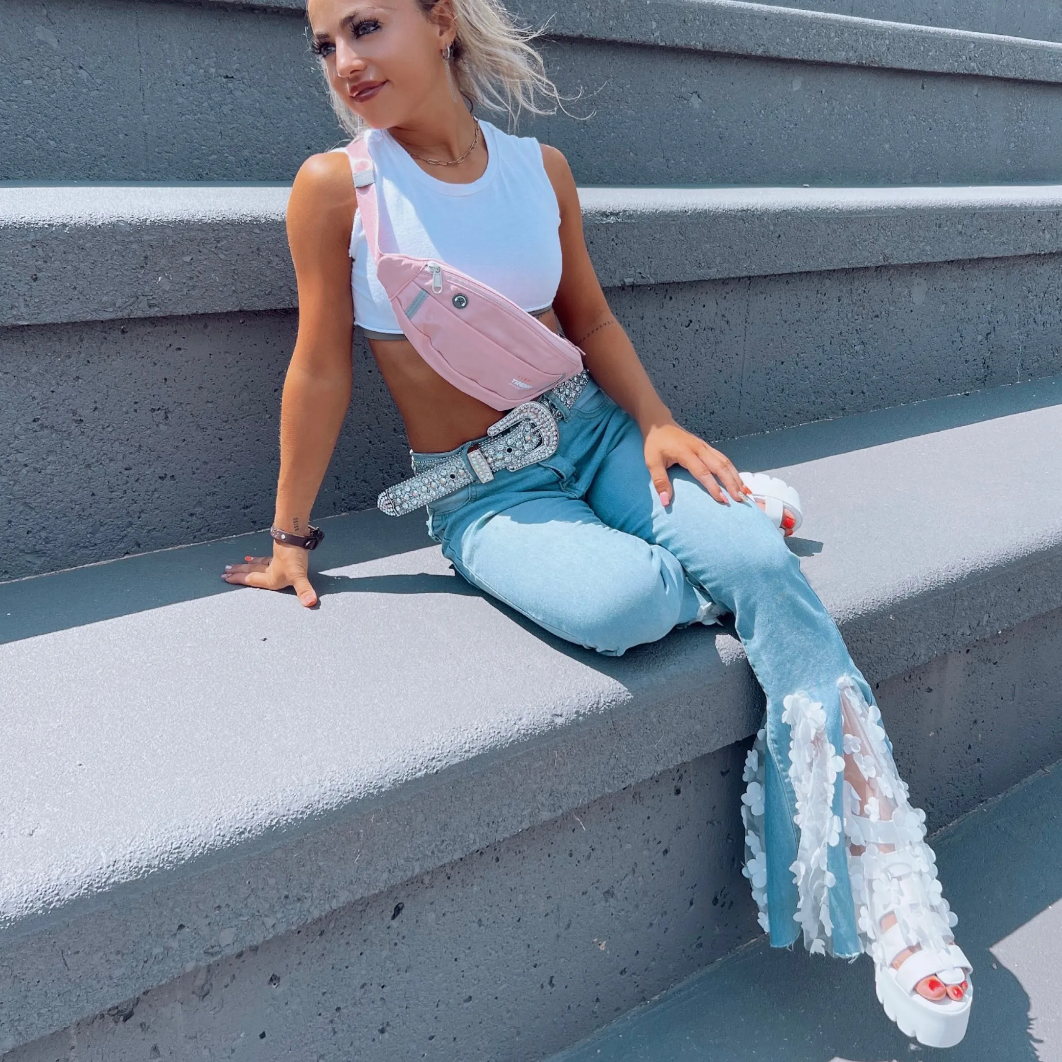 Morgan Flower Flare Jeans sold by Empty Soda product image thumbnail 3