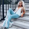 Morgan Flower Flare Jeans sold by Empty Soda