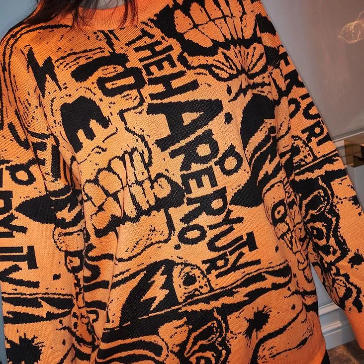 Tessa Graffiti Skull Crewneck Sweatshirt sold by Empty Soda product image thumbnail 4