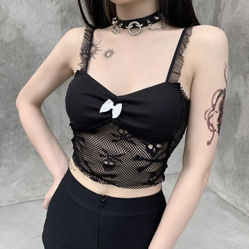 Deadly Beauty Skull Crop Top sold by Empty Soda