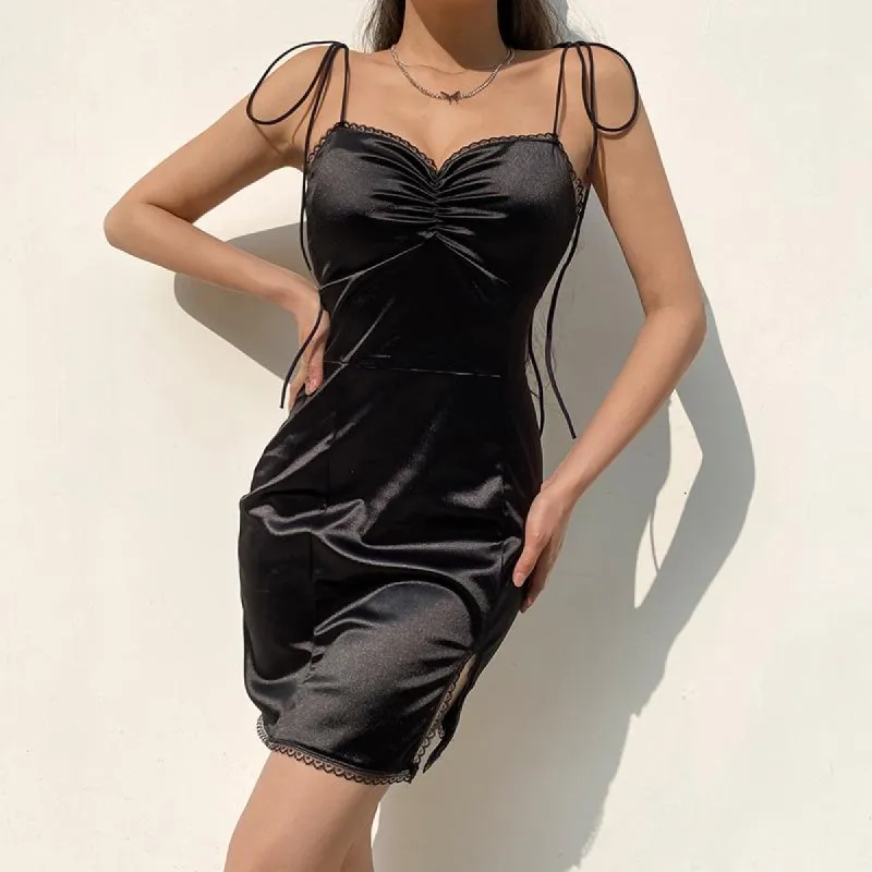 Pour Some More Lace Lined Silky Dress sold by Empty Soda