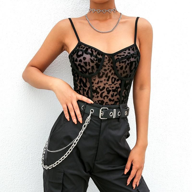 Wild Child Mesh Leopard Bustier Bodysuit sold by Empty Soda product image thumbnail 2