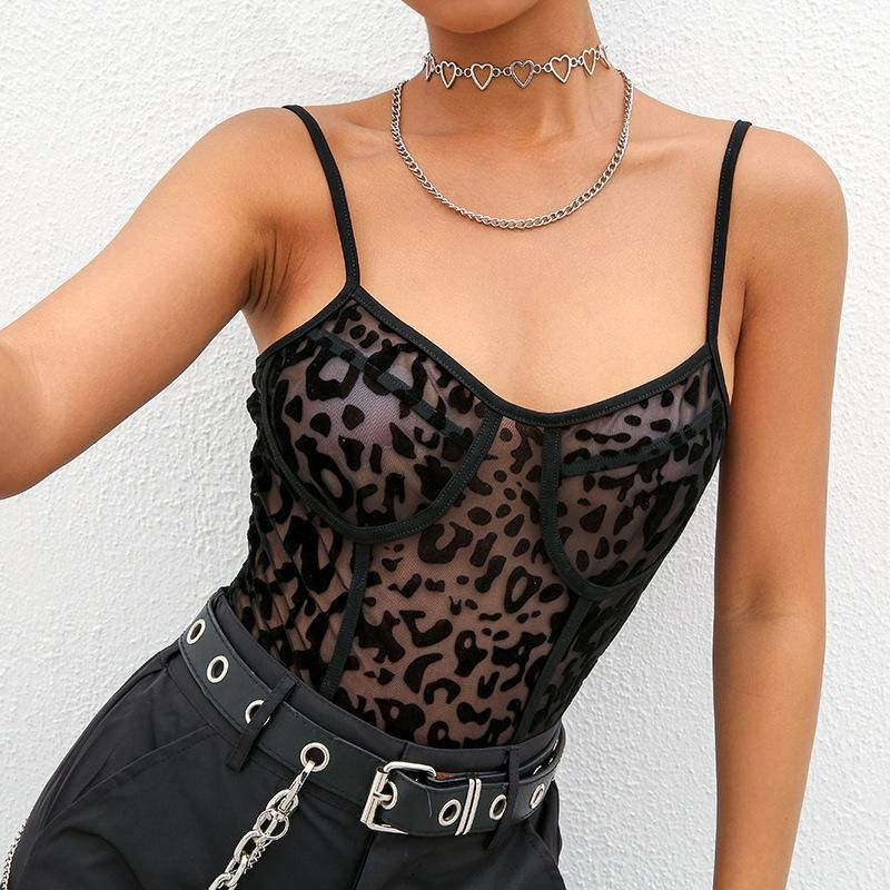 Wild Child Mesh Leopard Bustier Bodysuit sold by Empty Soda product image thumbnail 4